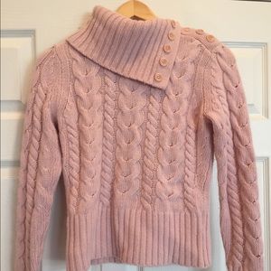 Wool pink cable sweater