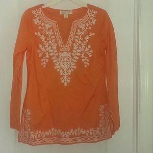 MICHAEL Michael Kors Tops - Michael Kors embroidered tunic in orange MICHAEL Michael Kors Tops - Michael Kors embroidered tunic in orange