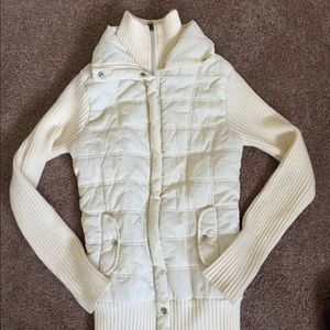 Cream Puffer and sweater jacket