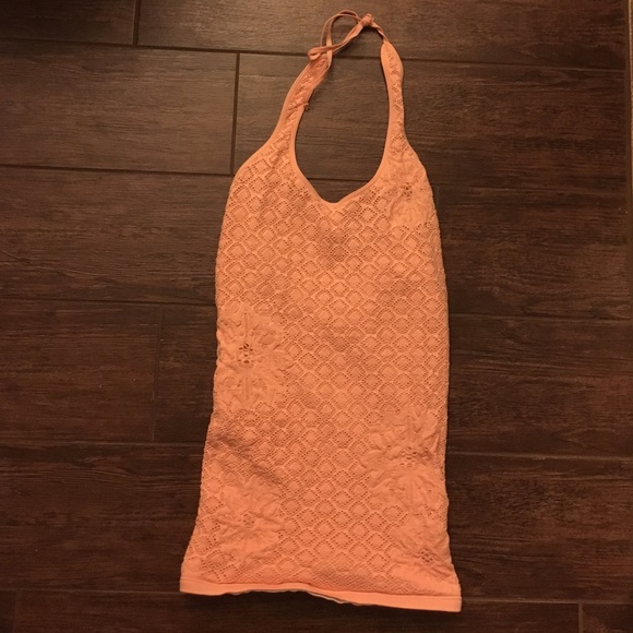Free People Pink Crochet Halter