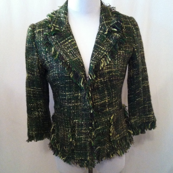 view Jackets & Blazers - Green Fringed Blazer