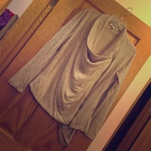 Oatmeal colored side zip sweater