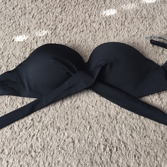 PINK strapless cross front bathing suit