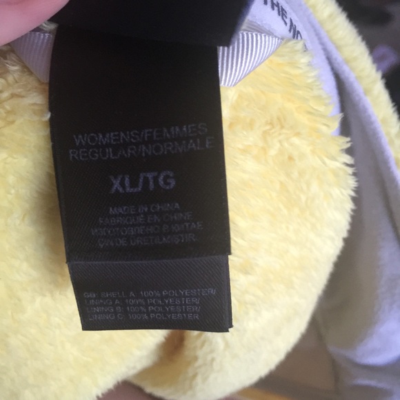 Yellow fuzzy north face - Picture 3 of 4