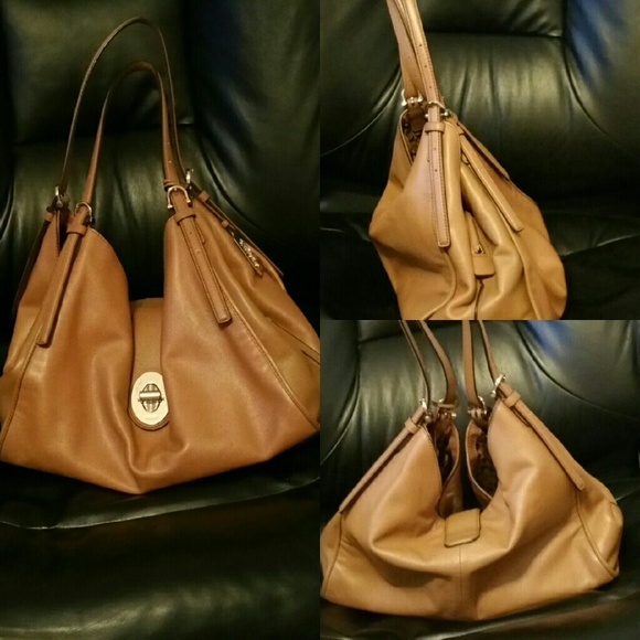 All Leather Brindle Madison Coach purse