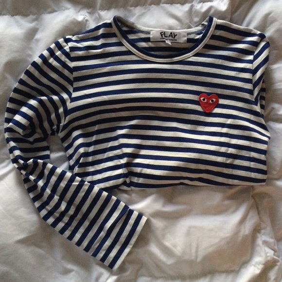 Blue and white stripe Comme des garcons tee
