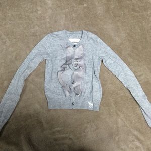 Abercrombie kids gray fringe sweater