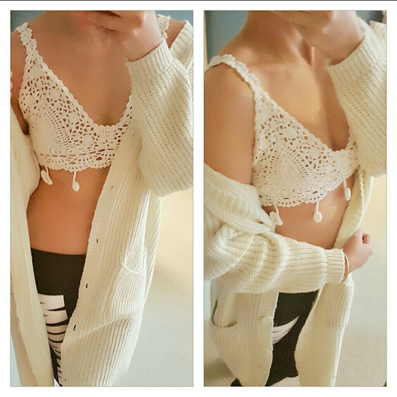 🌼 Boho Crochet Crop Camisole 🌼 - Picture 3 of 5