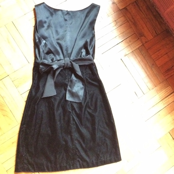 HP NWOT Black Satin & Velvet Cocktail Dress - Picture 3 of 4