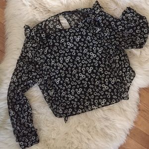 ZARA flower print top with detail