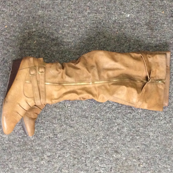 Tan over knee boots