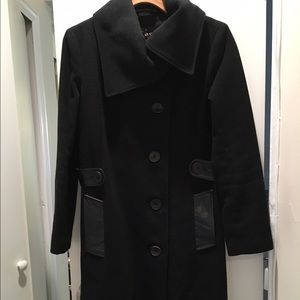 Mackage Women's wool coat w/ leather accents
