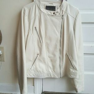 FOREVER 21 CREAM LEATHER JACKET