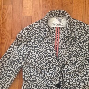 Anthropologie Tapestry Blazer by Tabitha, Blk & Wt