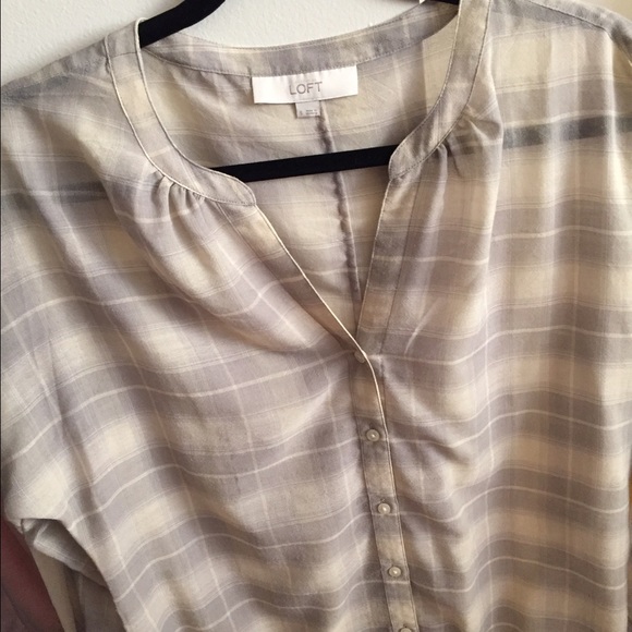Ann Taylor loft checkered shirt