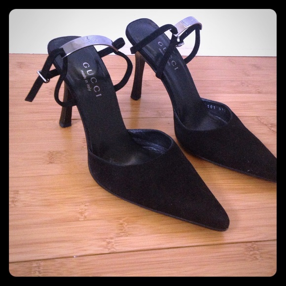 Gucci Black Suede Sandals