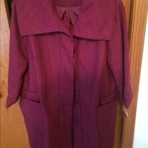 Raspberry Pea coat - size 14