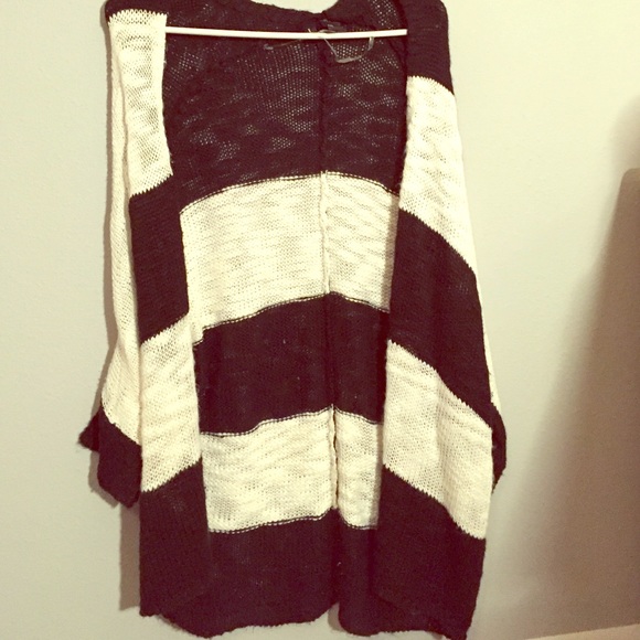 Black and White Cozy Oversized Cardigan