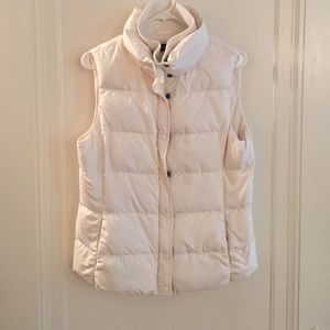 White Jcrew puffy vest.