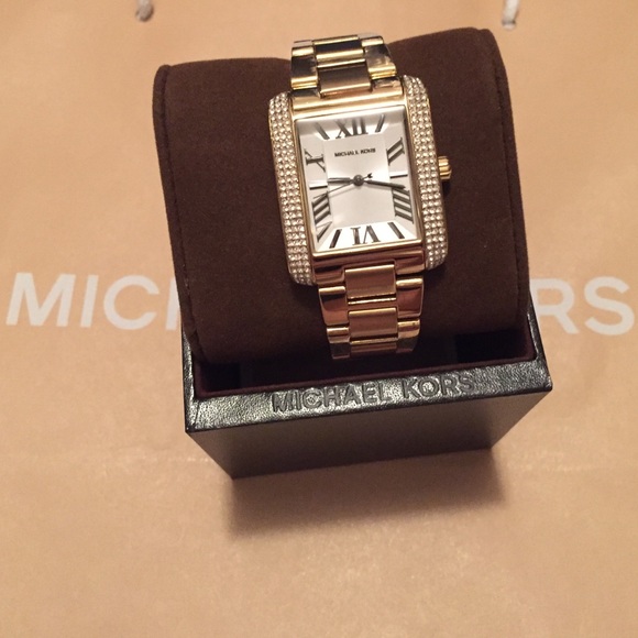 Michael Kors Mini Emery Pave Gold-Tone watch