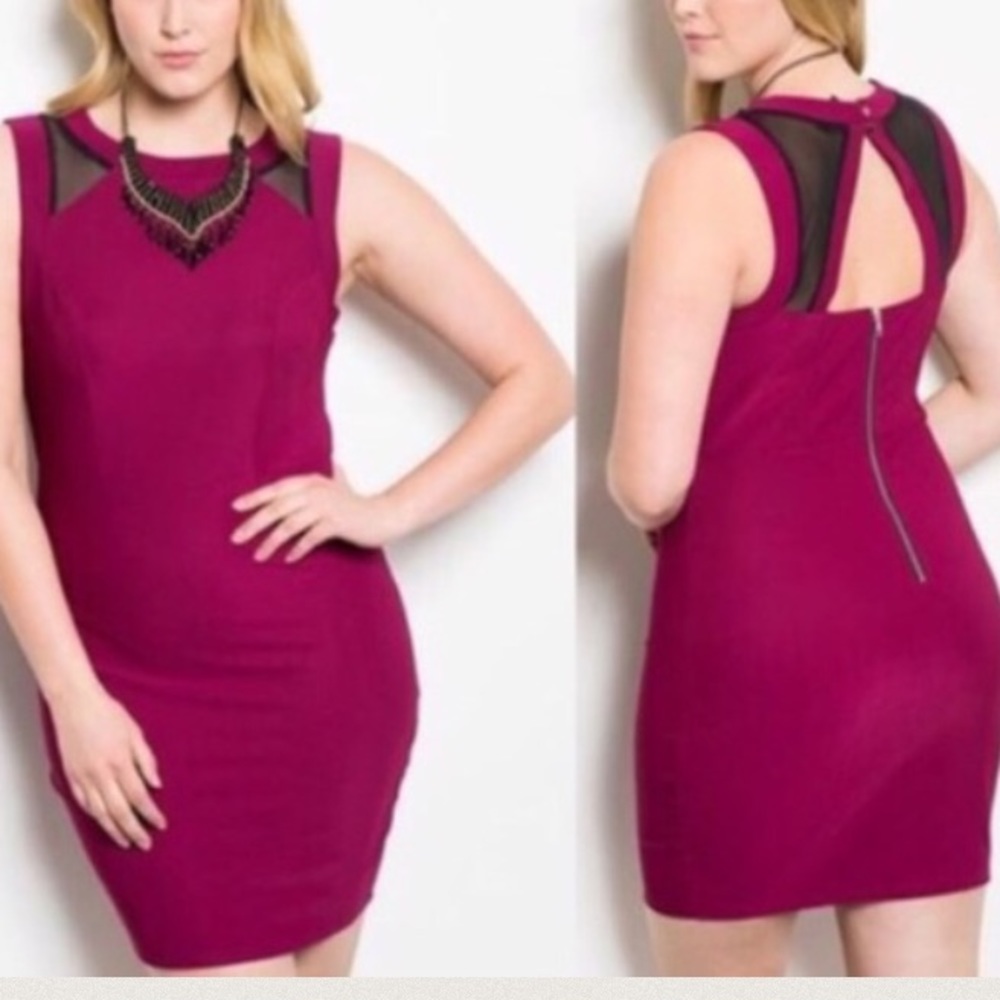 Plus Size Midi Purple cocktail dress. - Picture 2 of 4