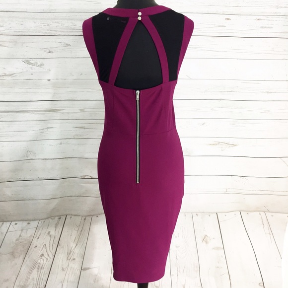 Plus Size Midi Purple cocktail dress. - Picture 3 of 4