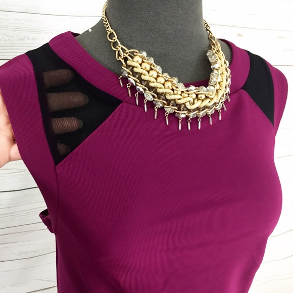 Plus Size Midi Purple cocktail dress. - Picture 4 of 4