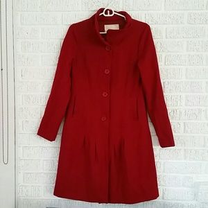 Red wool blend coat