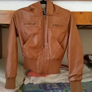 Brown leather jacket