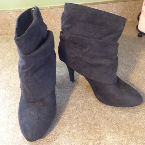 Gray Suede Booties