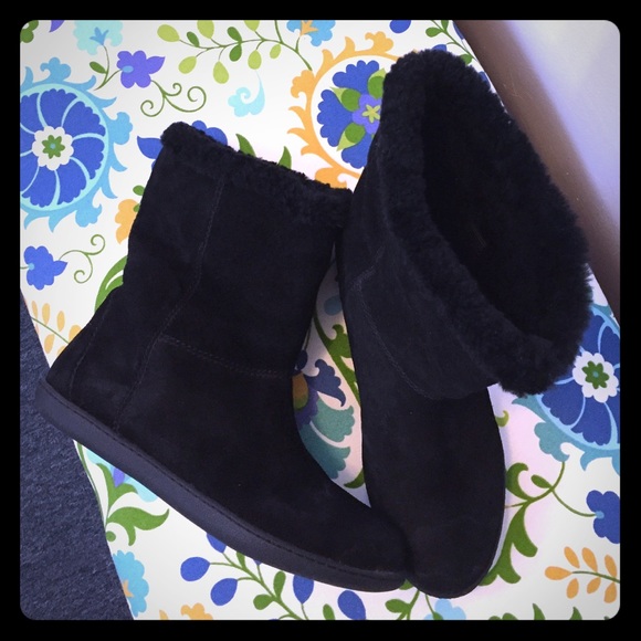 J.Crew Alpine black suede mid calf boots