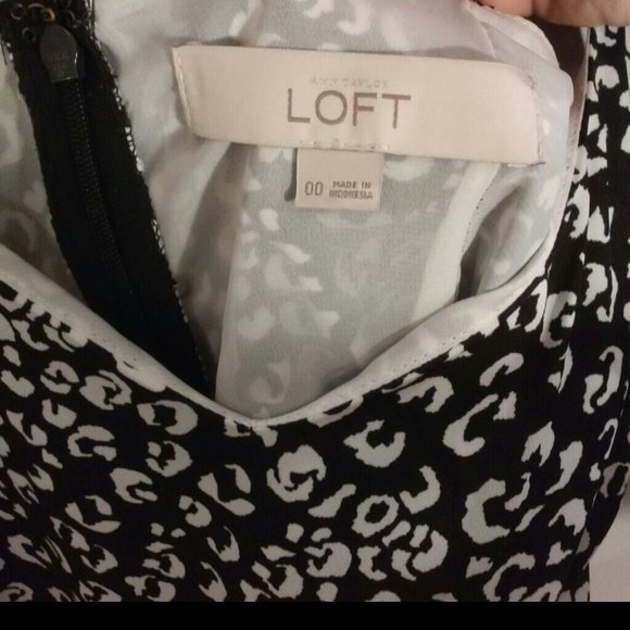 LOFT Spaghetti Strap Leopard Print Dress Tie Waist - Picture 3 of 4