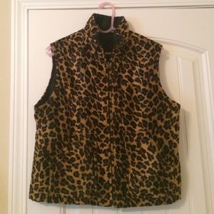 Leopard faux fur vest