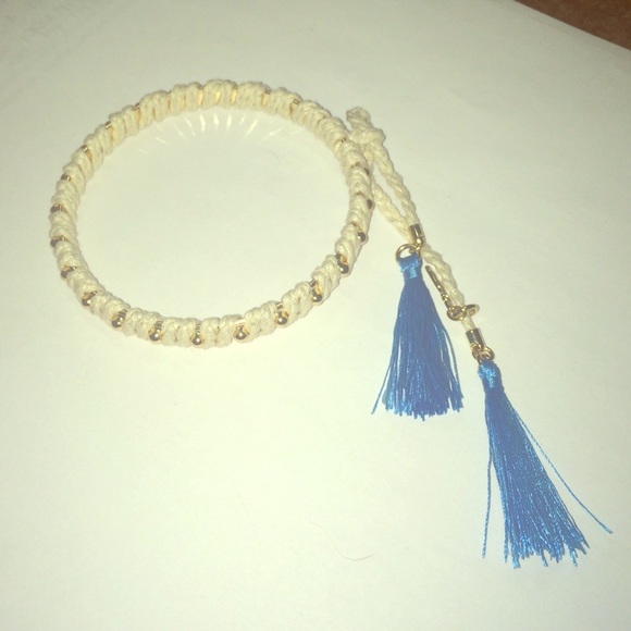 Vineyard Vines rope, metal, and tassel bracelet.