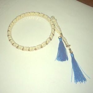 Vineyard Vines rope, metal, and tassel bracelet.