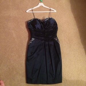 Navy Slim Fitting Formal Dress