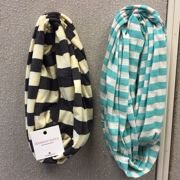 2 striped scarves.