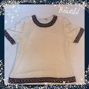 Laurence Kazar Silk Beaded Top