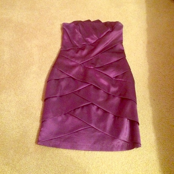 Purple Strapless Dress
