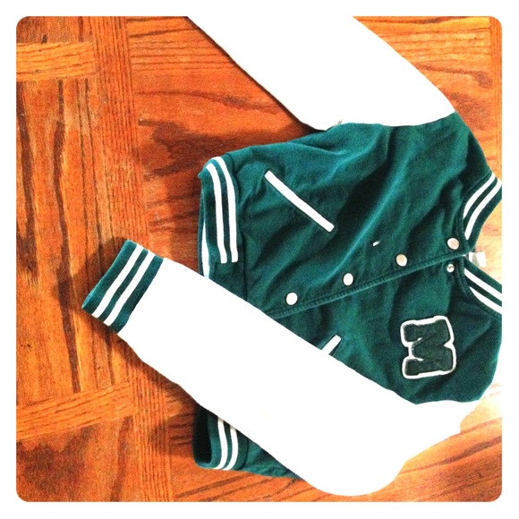 Forever 21 green letterman jacket "M" - Picture 1 of 4