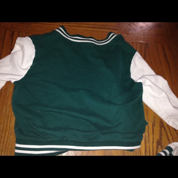 Forever 21 green letterman jacket "M" - Picture 4 of 4