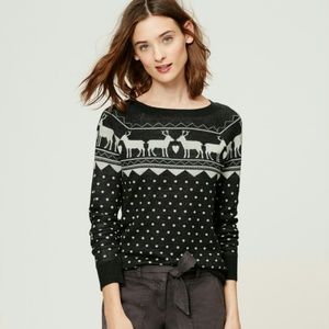 FINAL MARKDOWN LOFT Reindeer Fairisle Sweater