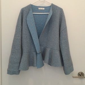 Light blue peplum coat