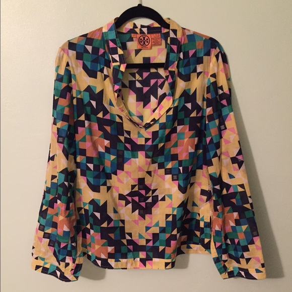 Colorful geometric with sequins Tory Burch tunic