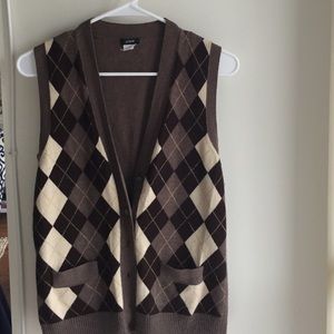 J. Crew brown argyle sweater vest