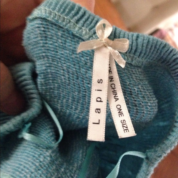 Blue handmade floral strapless tube dress - Picture 2 of 4