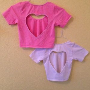 LF Heart cutout crop tops