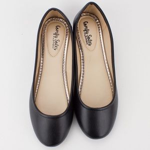 Comfy Soles black patent ballet flats, new
