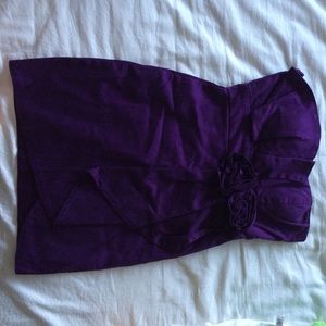Purple strapless dress