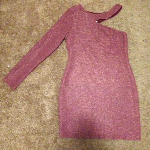 BCBGeneration Asymmetrical One Sleeve Red Dress